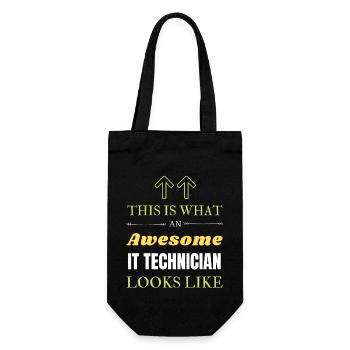 This is What an Awesome IT Technician Looks Like - Gift Bag for Bottles - black - Front