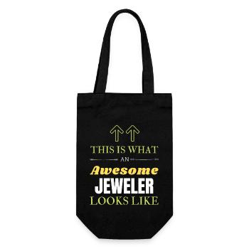 This is What an Awesome Jeweler Looks Like - Gift Bag for Bottles - black - Front