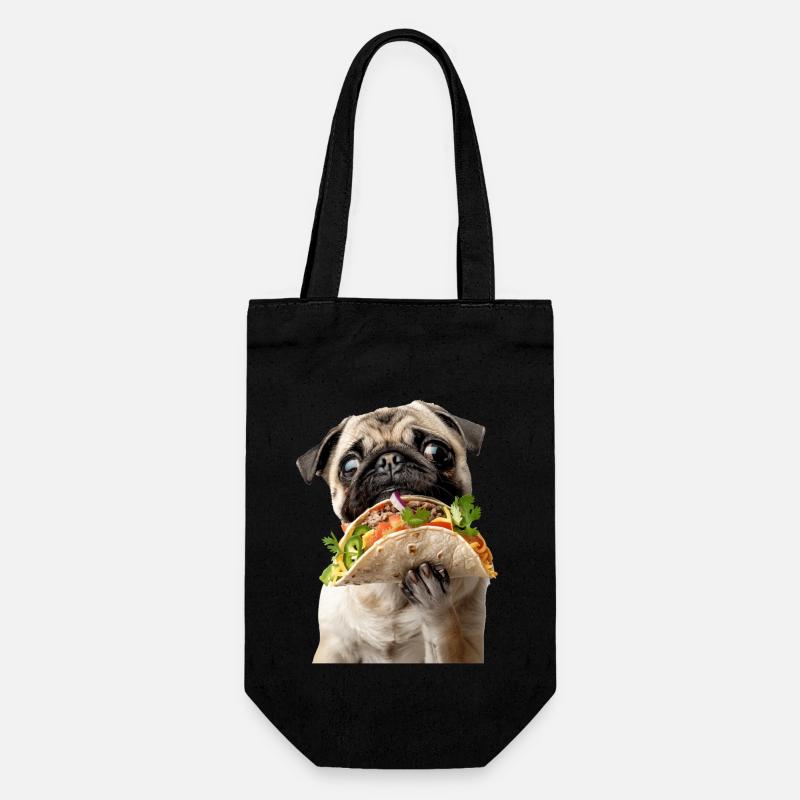 Pug - Geschenkbeutel für Flaschen - Schwarz
