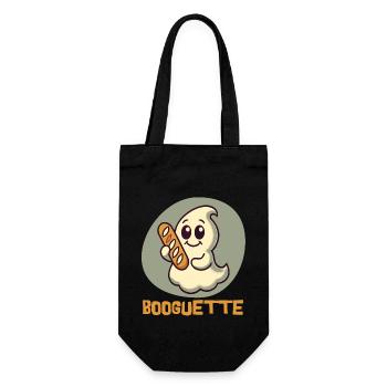 Ghost with Booguette for Baguette Fans - Gift Bag for Bottles - black - Front