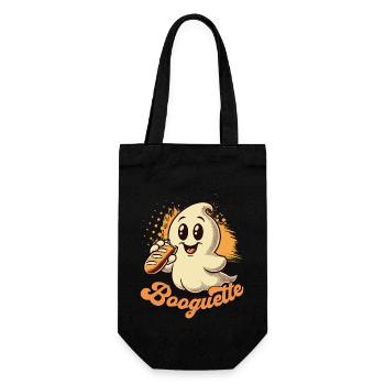 Gespenst Baguette Liebhaber Booguette - Geschenkbeutel für Flaschen - Schwarz - Vorne