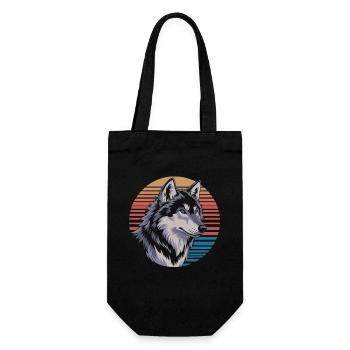 Loup majestueux avant le coucher du soleil - Sac à bouteille - noir - Devant