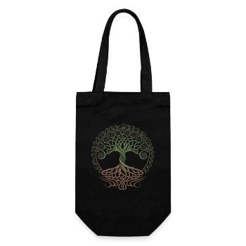 Neo Celtic Lebensbaum Symbolik - Geschenkbeutel für Flaschen - Schwarz - Vorne