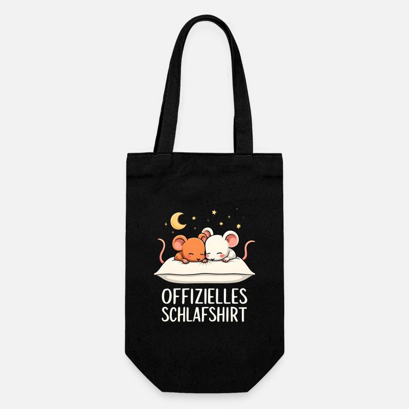 Offizielles Schlafshirt Mäuse Maus Paar - Geschenkbeutel für Flaschen - Schwarz