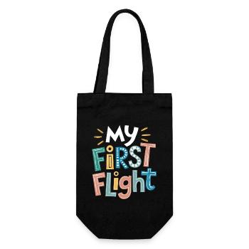 Meine Erste Flugreise Abenteuer Für Kleine Piloten - Geschenkbeutel für Flaschen - Schwarz - Vorne
