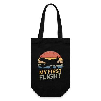 My First Flight Retro Airplane Adventure - Gift Bag for Bottles - black - Front