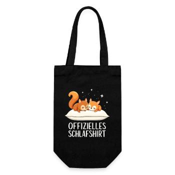 Official Sleeping Shirt Squirrel Pair - Gift Bag for Bottles - black - Front