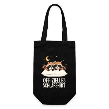 Official Sleeping Shirt Raccoon Raccoon Pair - Gift Bag for Bottles - black - Front