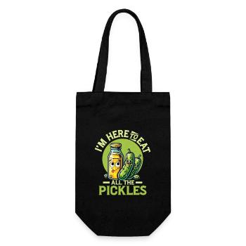 I'm Here To Eat All The Pickles Pickle Vegan Cucum - Geschenkbeutel für Flaschen - Schwarz - Vorne