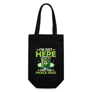 I'm Just Here For The Pickle Juice Pickle Vegan Cu - Geschenkbeutel für Flaschen - Schwarz - Vorne