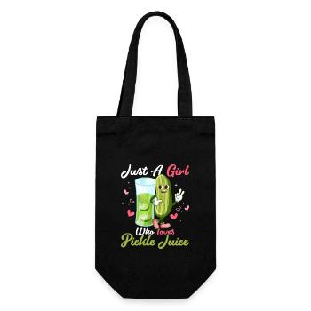 Just A Girl Who Loves Pickle Juice Fitness Vegan C - Geschenkbeutel für Flaschen - Schwarz - Vorne