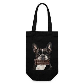 Boston Terrier - Geschenkbeutel für Flaschen - Schwarz - Vorne