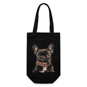 French Bulldog - Gift Bag for Bottles - black - Front