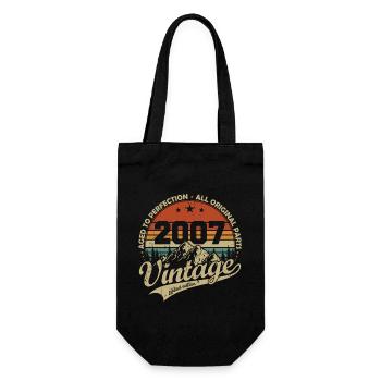 Vintage 2007 Retro Vintage Birthday Gift - Gift Bag for Bottles - black - Front