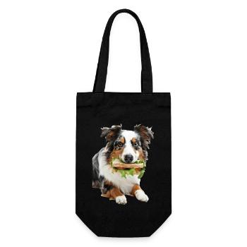 Australian Shepherd - Gift Bag for Bottles - black - Front