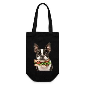 Boston Terrier - Geschenkbeutel für Flaschen - Schwarz - Vorne