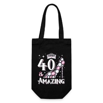 Stylish shoe design for the 40th birthday - Gift Bag for Bottles - black - Front