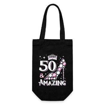 Stylish shoe design for women's 50th birthday - Gift Bag for Bottles - black - Front