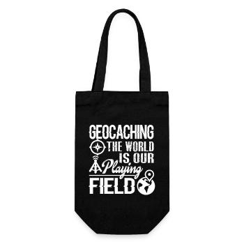 Geocaching The World Is Our Playing Field - Gift Bag for Bottles - black - Front