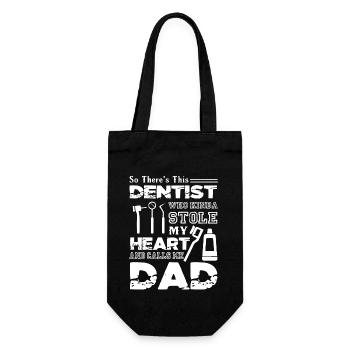 Dentist Dentist Dad Stolen My Heart - Gift Bag for Bottles - black - Front