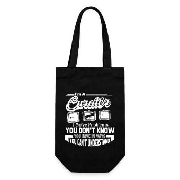 Curator Curator Solves Problems - Gift Bag for Bottles - black - Front