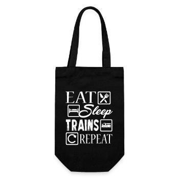 Model Railroader Eat Sleep Trains Repeat - Gift Bag for Bottles - black - Front