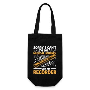 Sorry I Can't I'm On A Musical Journey With My Rec - Gift Bag for Bottles - black - Front