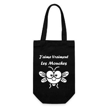 Insecte Citation humour mouche - Sac à bouteille - noir - Devant