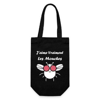 Insecte Citation humour mouche - Sac à bouteille - noir - Devant