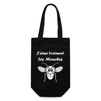 Insecte Citation humour mouche - Sac à bouteille - noir - Devant