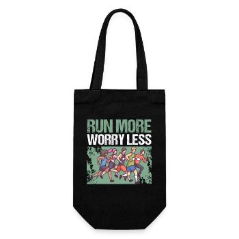 Marathon Run More Worry Less Running - Gift Bag for Bottles - black - Front