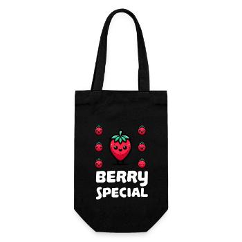 Berry Special Erdbeere - Geschenkbeutel für Flaschen - Schwarz - Vorne