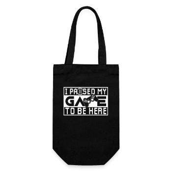 "I Paused My Game" - Funny Gaming Quote for Gamers - Geschenkbeutel für Flaschen - Schwarz - Vorne