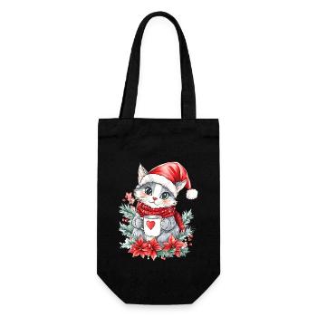 Cat Coffee Christmas Decoration Women Men Children - Gift Bag for Bottles - black - Front