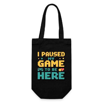 Ich habe mein Spiel pausiert – Gamer Humor - Geschenkbeutel für Flaschen - Schwarz - Vorne