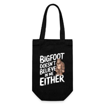 Bigfoot Believer Sasquatch Cryptid Forest Creature - Gift Bag for Bottles - black - Front