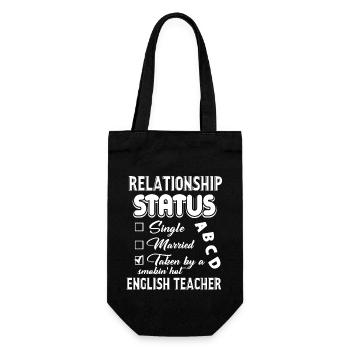 English Teacher Relationship Status - Gift Bag for Bottles - black - Front