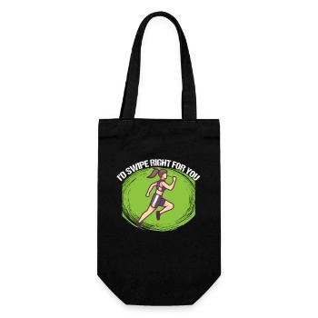 Marathon I'd Swipe Right For You Running - Gift Bag for Bottles - black - Front