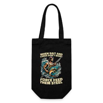 Spearfishing When Bait And Lures Loves Freedive - Gift Bag for Bottles - black - Front