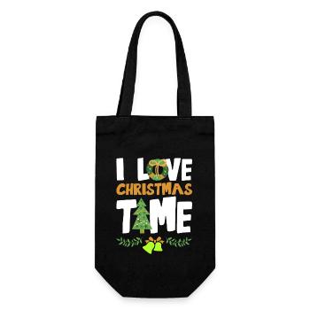 I Love Christmas Time - Geschenkbeutel für Flaschen - Schwarz - Vorne