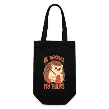 My needles, my rules - Gift Bag for Bottles - black - Front