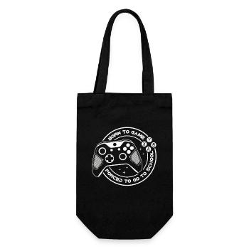 Born to gamble, forced to go to school - Gift Bag for Bottles - black - Front