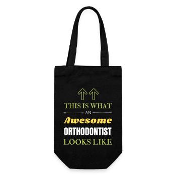This is What an Awesome Orthodontist Looks Like - Gift Bag for Bottles - black - Front