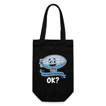 I Just Really Love Blimps OK? – Funny Cartoon L - Gift Bag for Bottles - black - Front