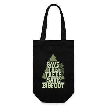 Bigfoot Believer Sasquatch Cryptid Forest Creature - Geschenkbeutel für Flaschen - Schwarz - Vorne