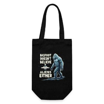 Bigfoot Believer Sasquatch Cryptid Forest Creature - Gift Bag for Bottles - black - Front