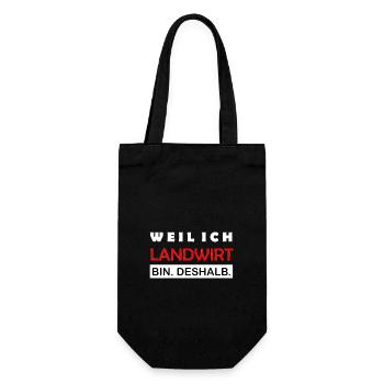 Because I'm a farmer That's why Funny saying - Gift Bag for Bottles - black - Front
