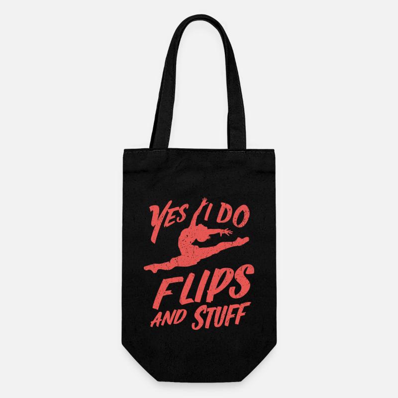 Yes, I do flips and stuff! - Gift Bag for Bottles - black