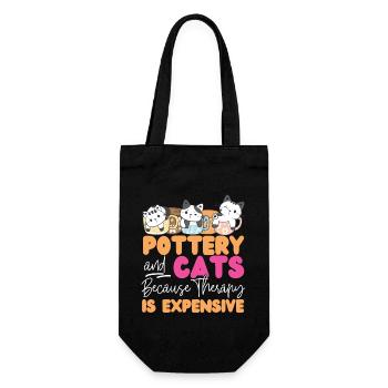 Pottery Ceramics Artist Cat - Gift Bag for Bottles - black - Front