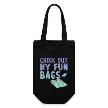 Check Out My Fun Bags 3 - Geschenkbeutel für Flaschen - Schwarz - Vorne